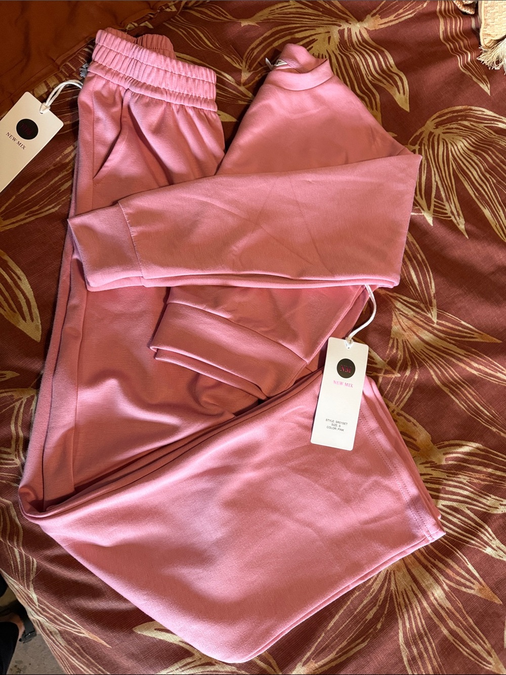 New Mix Crewneck Sweatshirt and Wide Leg Pants Set
